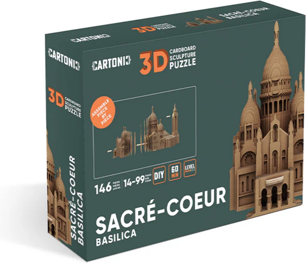 Cartonic - 3D SACRÉ-COEUR BASILICA Puzzel | Speelgoed- Puzzel-DIY- Creatief- Karton-kinderen en volwassenen- puzzels- DIY- decoratie